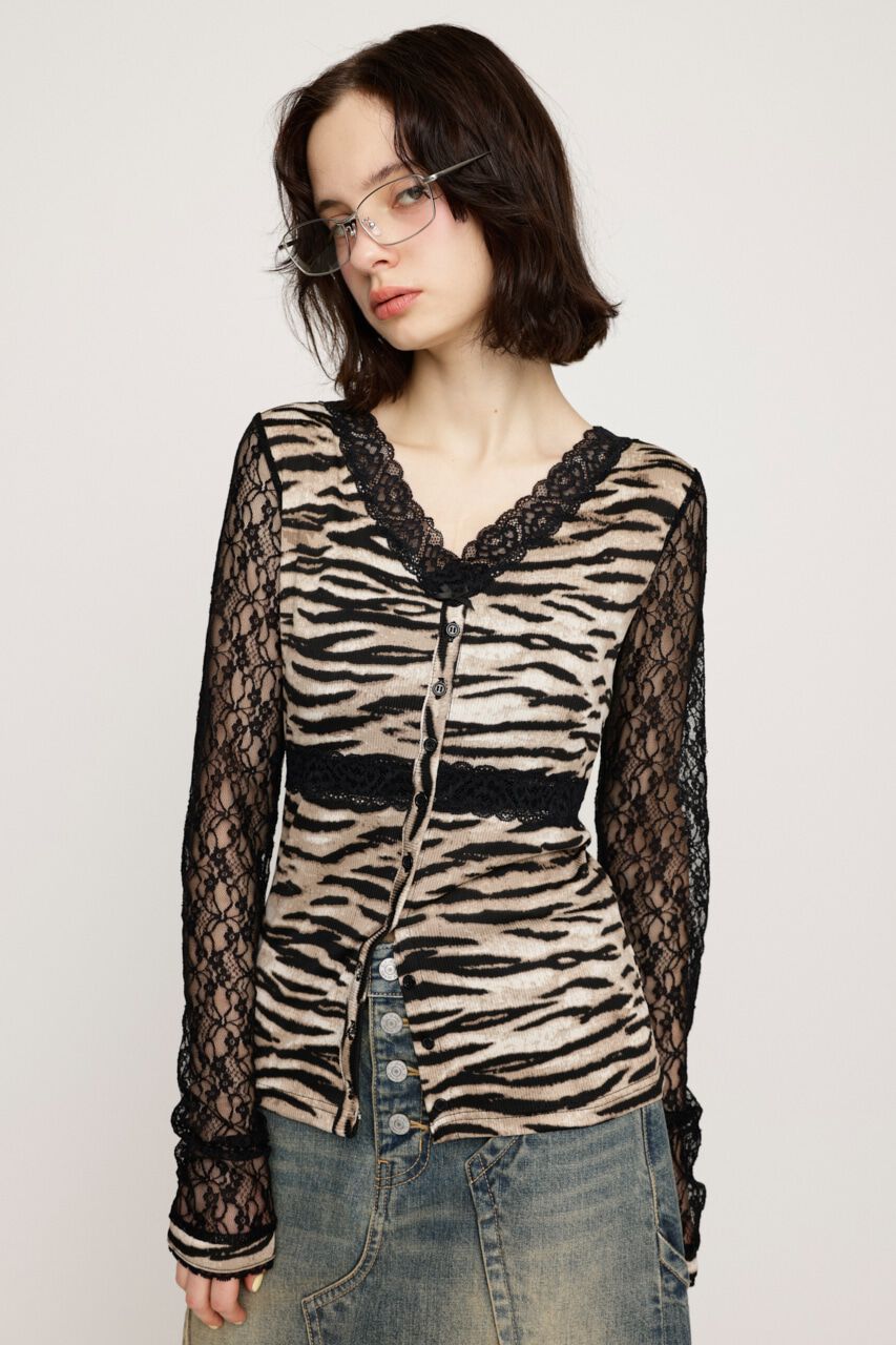 SLY「LACE RIB COMBI ブラウス」|Tシャツ・カットソー|Multi_1