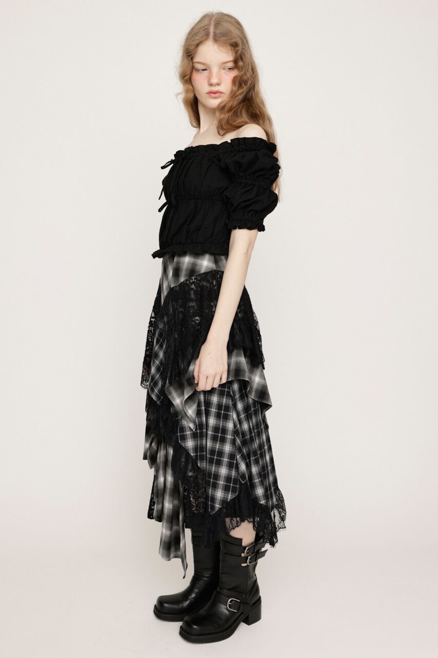 SLY「REMAKE LIKE LACE CHECK スカート」|スカート|