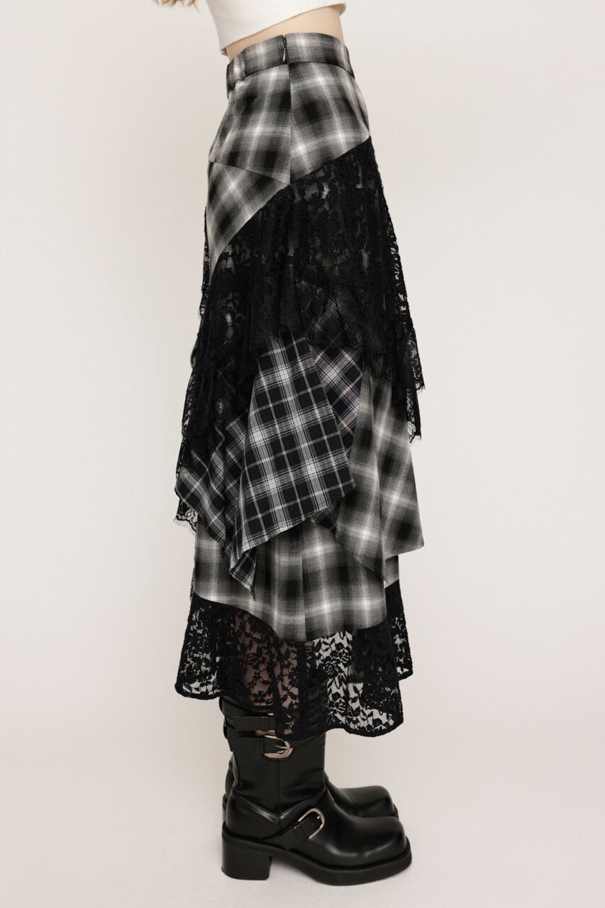 SLY「REMAKE LIKE LACE CHECK スカート」|スカート|