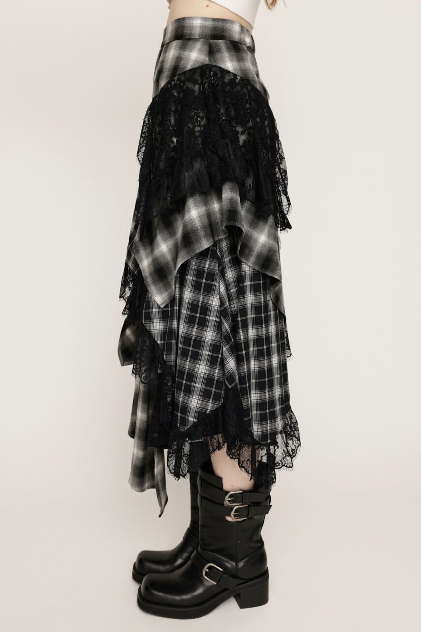 SLY「REMAKE LIKE LACE CHECK スカート」|スカート|