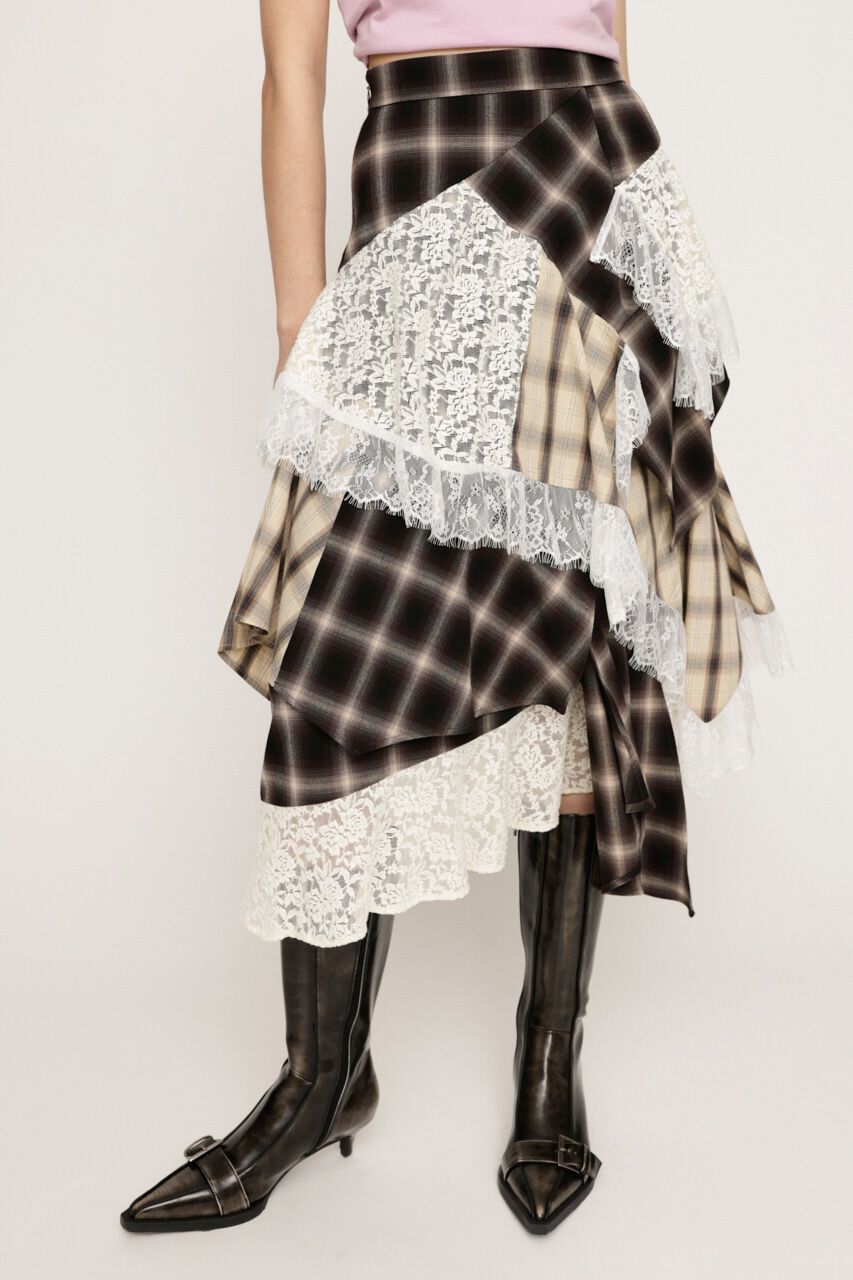 SLY「REMAKE LIKE LACE CHECK スカート」|スカート|M/BRN7
