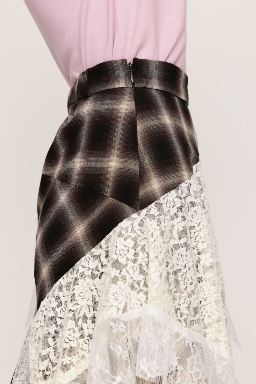 SLY「REMAKE LIKE LACE CHECK スカート」|スカート|