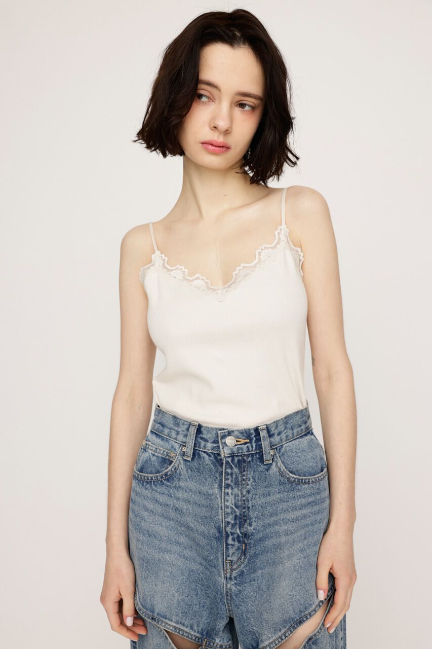 SLY「LACE DOCKING キャミソール」|キャミソール|WHT