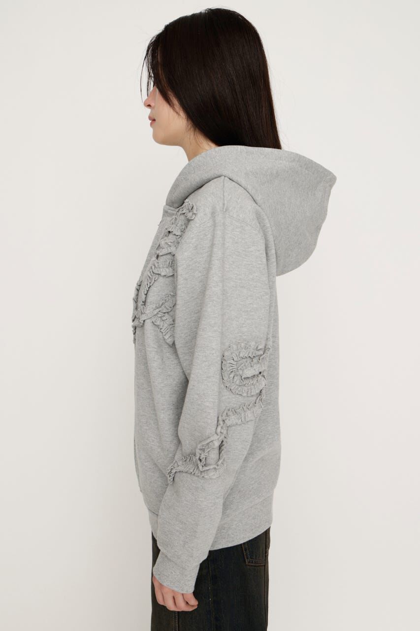 SLY「FRILL ZIP UP HOODIE」|パーカー|