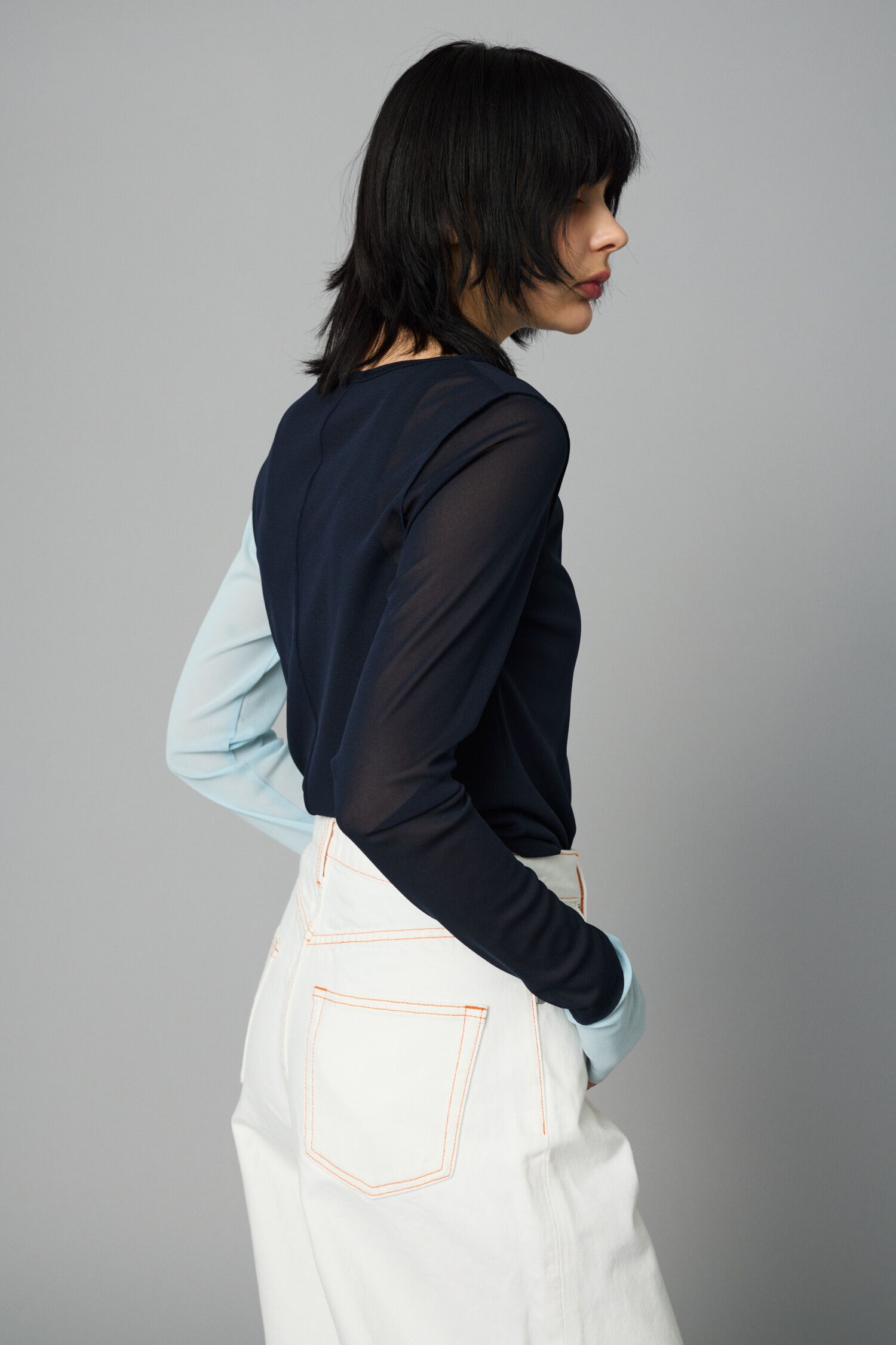 HeRIN.CYE「Crew neck mesh inner tops」|Tシャツ・カットソー|