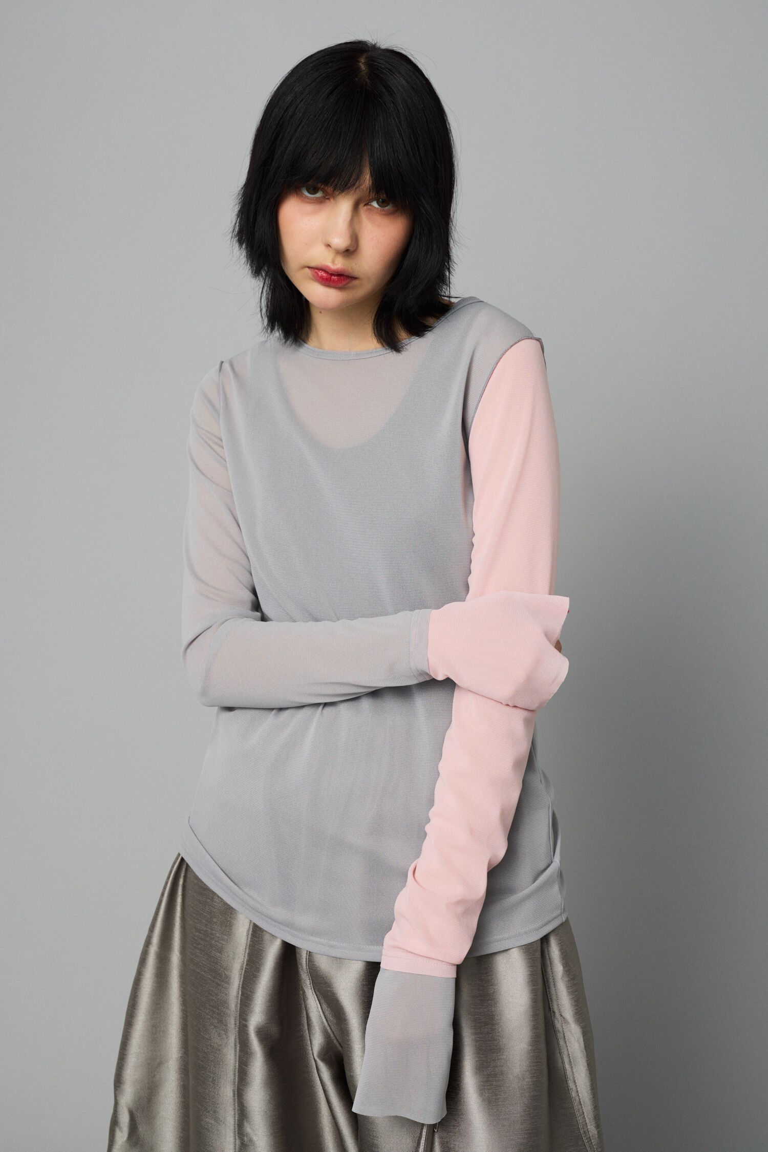 HeRIN.CYE「Crew neck mesh inner tops」|Tシャツ・カットソー|