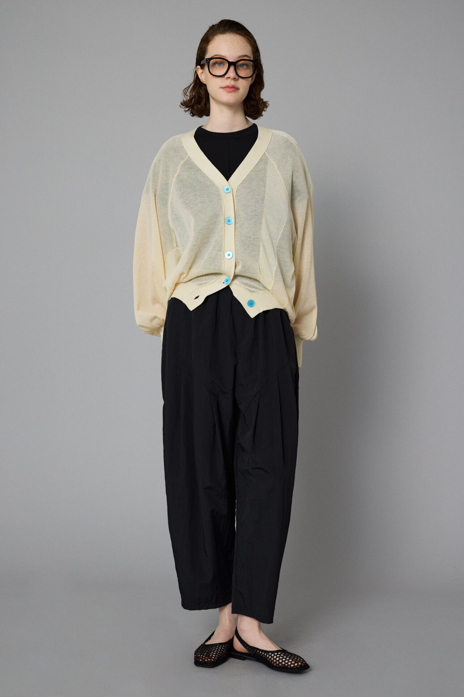 HeRIN.CYE「Color block sheer cardigan」|カーディガン|