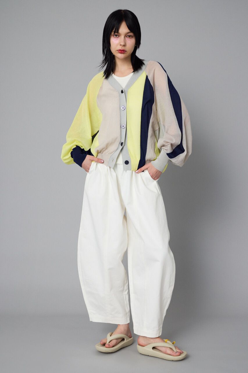 HeRIN.CYE「Color block sheer cardigan」|カーディガン|