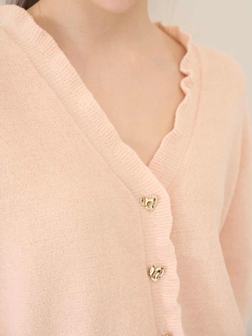 SNIDEL HOME「ハート釦フリルカーディガン」|ルームウェア|