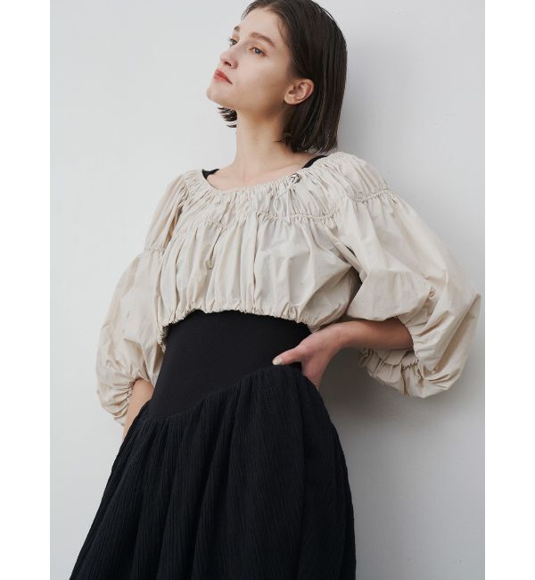 ELENDEEK「DRAWSTRING BL SET OP」|ワンピース|ブラック