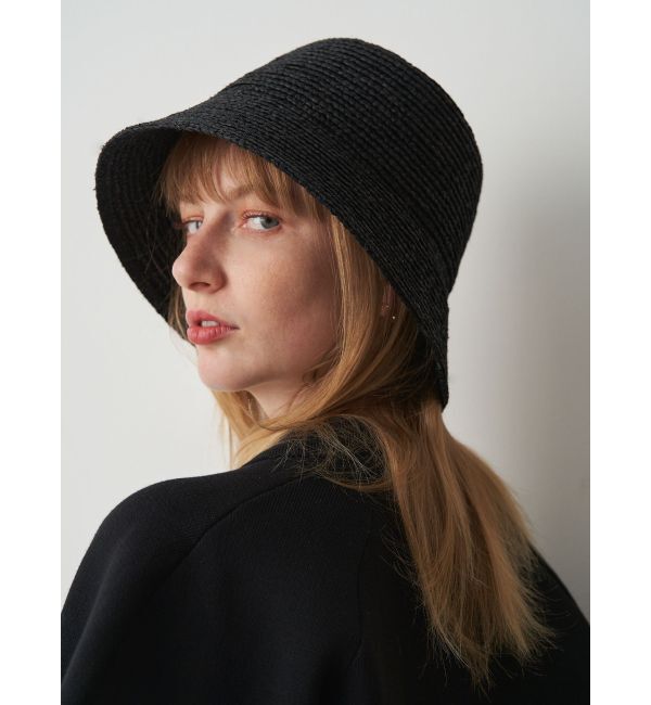 ELENDEEK「RAFFIA BUCKET HAT」|ハット|ブラック
