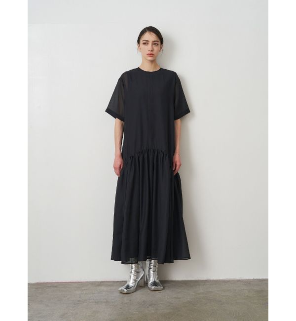 ELENDEEK「SHEER LAYERED CUT OP」|ワンピース|ブラック