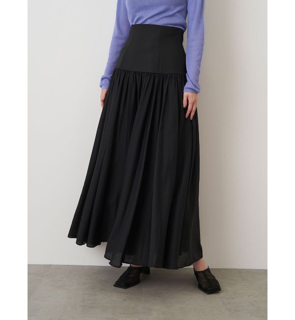 ELENDEEK「SHEER BLOCK FLARED SK」|スカート|