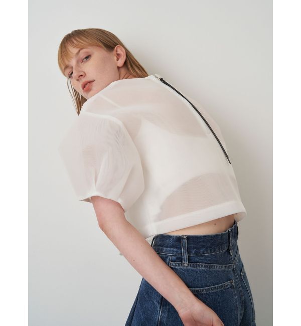 ELENDEEK「MESH BONDING CROPPED TOP」|シャツ・ブラウス|