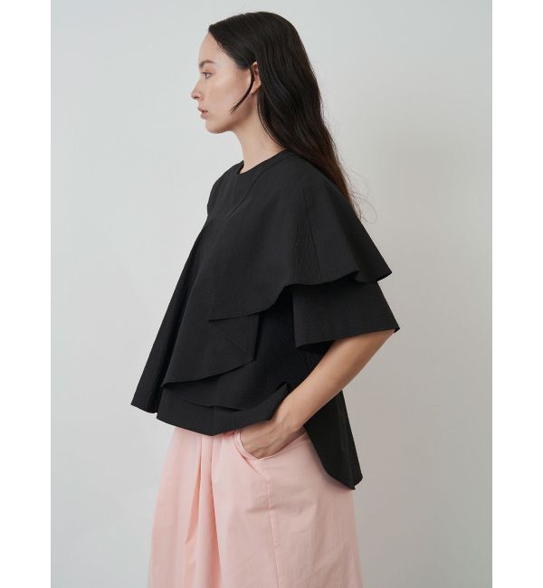ELENDEEK「SHOULDER RUFFLE BL」|シャツ・ブラウス|ブラック