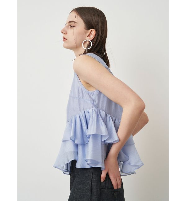 ELENDEEK「SHEER FRILL SLEEVELESS BL」|シャツ・ブラウス|