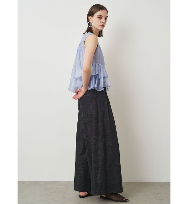 ELENDEEK「SHEER FRILL SLEEVELESS BL」|シャツ・ブラウス|