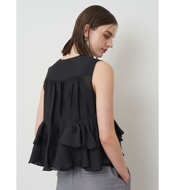 ELENDEEK「SHEER FRILL SLEEVELESS BL」|シャツ・ブラウス|