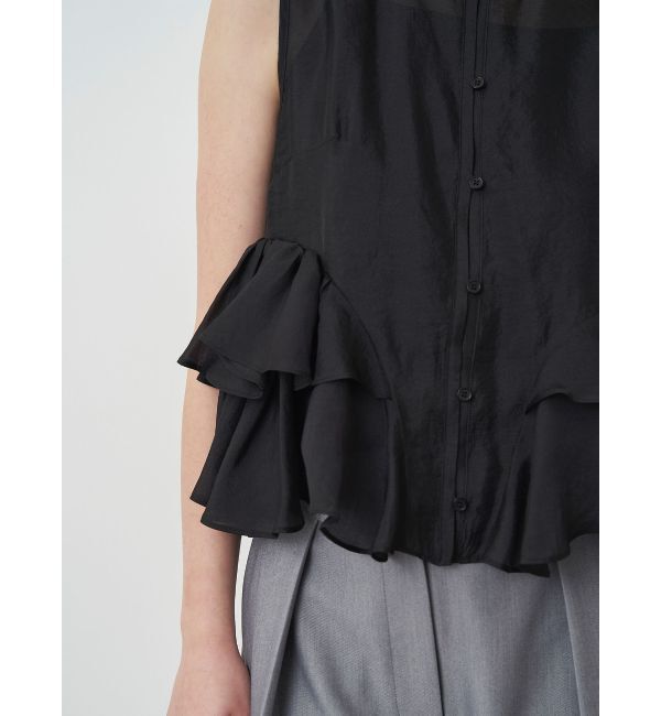 ELENDEEK「SHEER FRILL SLEEVELESS BL」|シャツ・ブラウス|