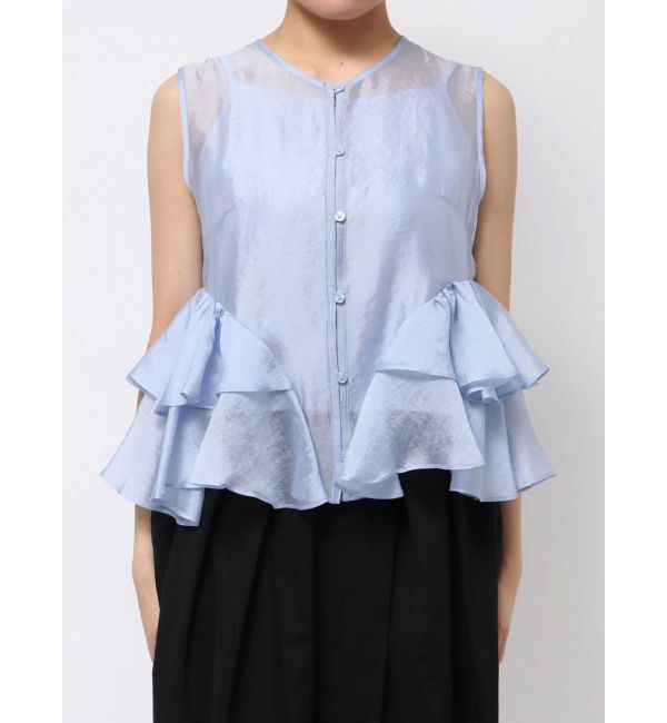 ELENDEEK「SHEER FRILL SLEEVELESS BL」|シャツ・ブラウス|