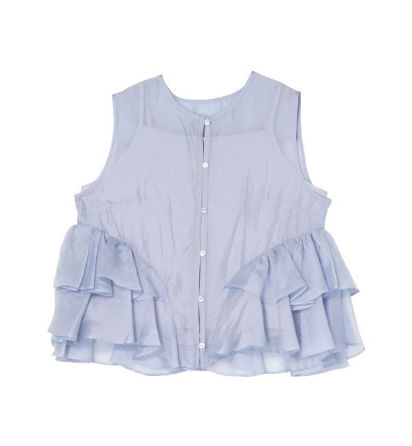 ELENDEEK「SHEER FRILL SLEEVELESS BL」|シャツ・ブラウス|