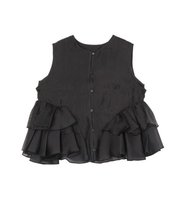 ELENDEEK「SHEER FRILL SLEEVELESS BL」|シャツ・ブラウス|