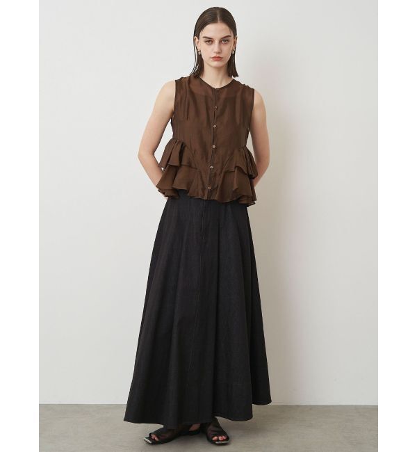 ELENDEEK「SHEER FRILL SLEEVELESS BL」|シャツ・ブラウス|