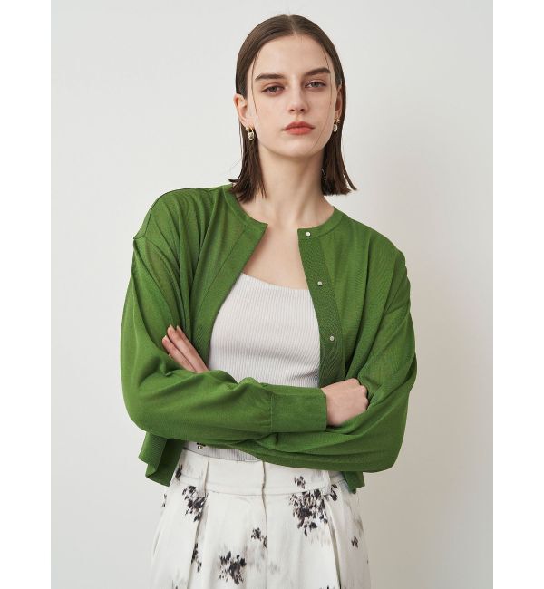ELENDEEK「HIGH TWIST SHEER CD」|カーディガン|グリーン