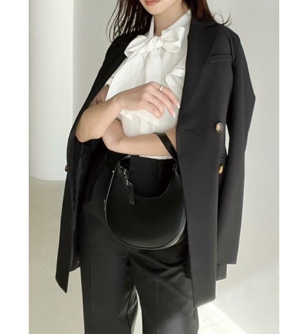 RESEXXY「【WEB限定】ウエストシェイプテーラージャケット【セットアップ着用可能】」|テーラードジャケット|ブラック