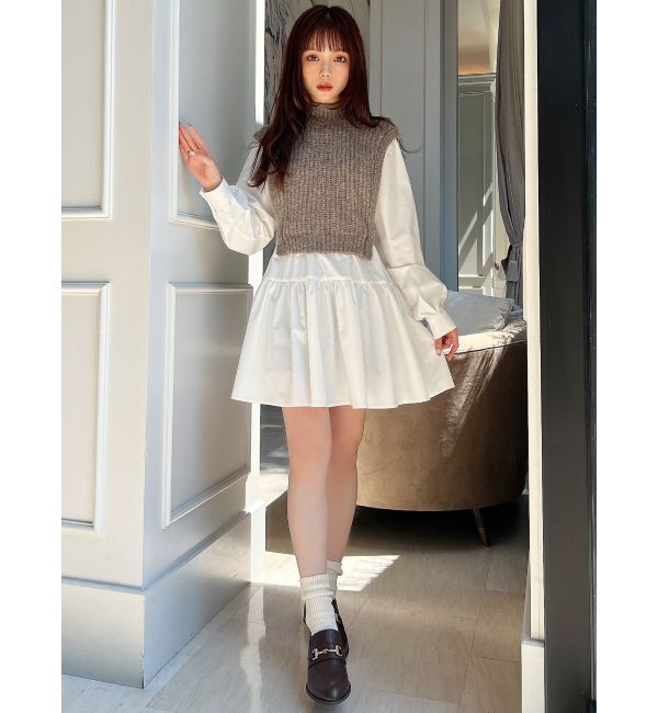 RESEXXY「ミクスチャーニットコンビチュニック」|ニット・セーター|