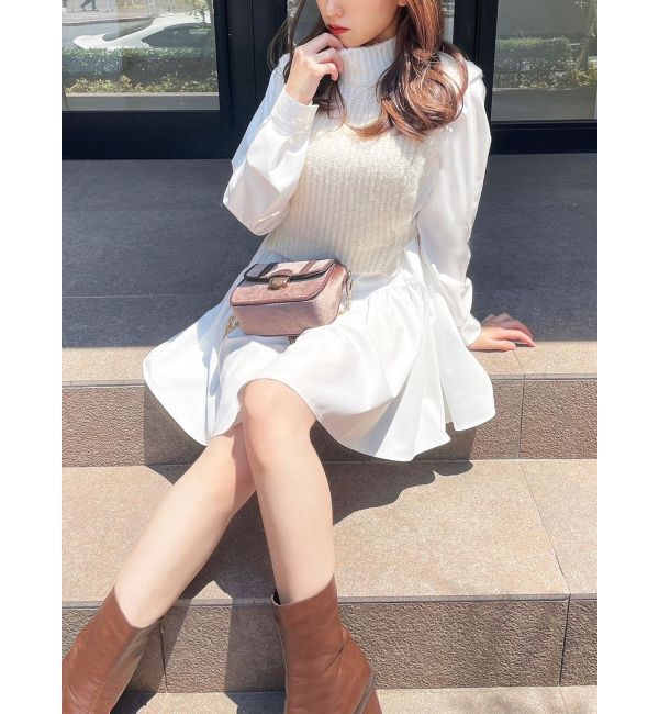 RESEXXY「ミクスチャーニットコンビチュニック」|ニット・セーター|