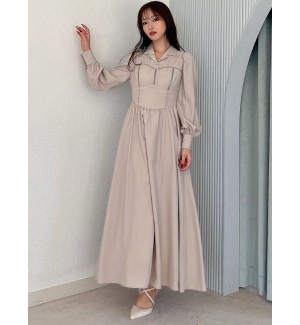 RESEXXY「オープンカラーコルセットシャツワンピース」|ワンピース|