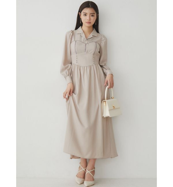 RESEXXY「オープンカラーコルセットシャツワンピース」|ワンピース|