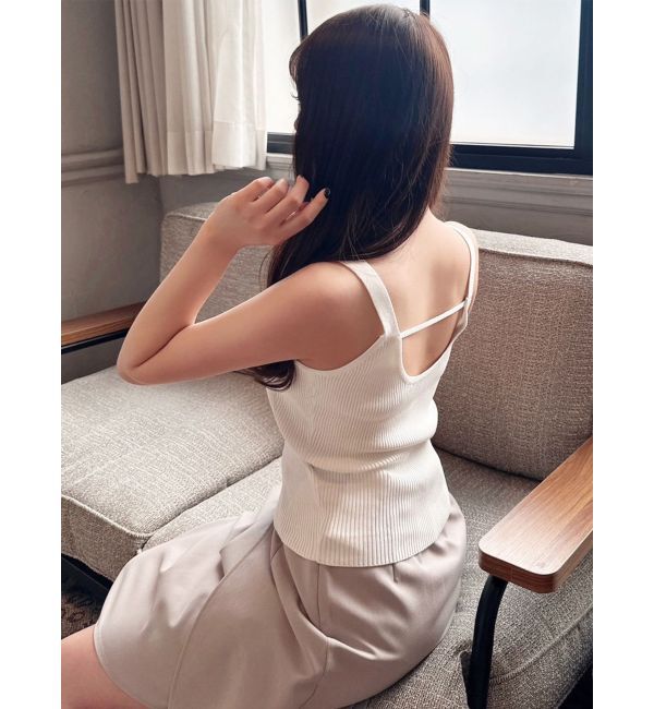 RESEXXY「ニットタンクトップ【セットアップ着用可能】」|タンクトップ|ホワイト