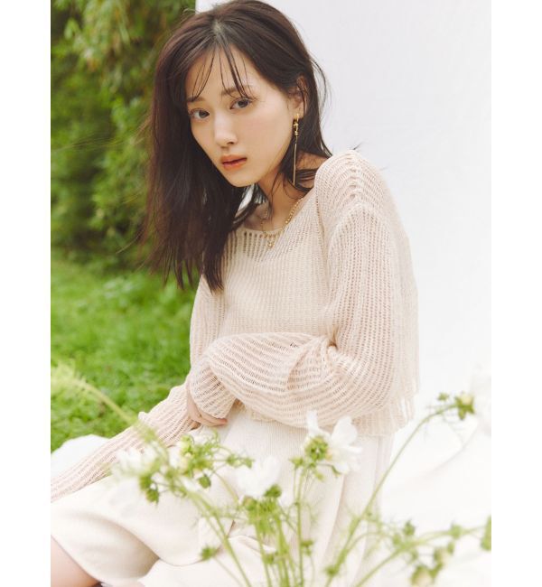 RESEXXY「メッシュルーズトップス」|ニット・セーター|アイボリー