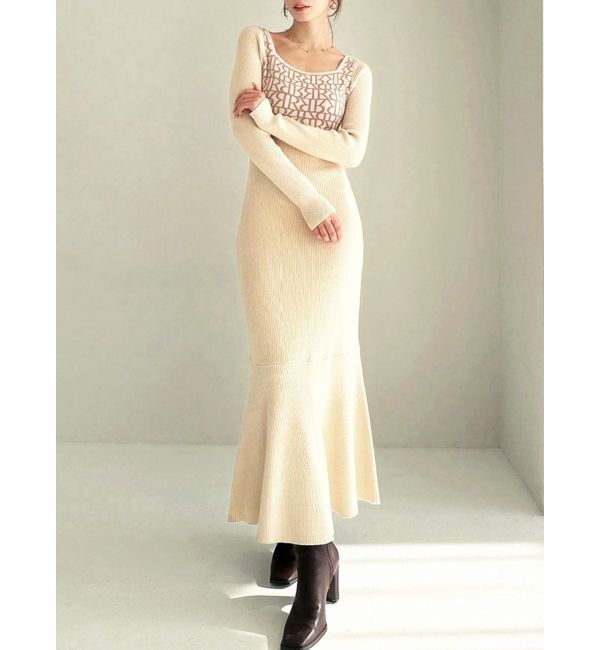 RESEXXY「ロゴジャカードマーメイドワンピース」|ワンピース|アイボリー