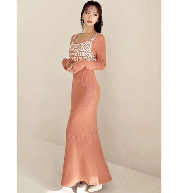 RESEXXY「ロゴジャカードマーメイドワンピース」|ワンピース|