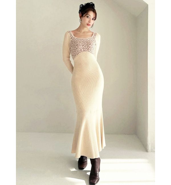 RESEXXY「ロゴジャカードマーメイドワンピース」|ワンピース|