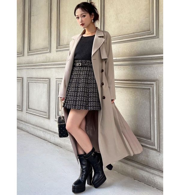 RESEXXY「サイドプリーツトレンチコート」|トレンチコート|