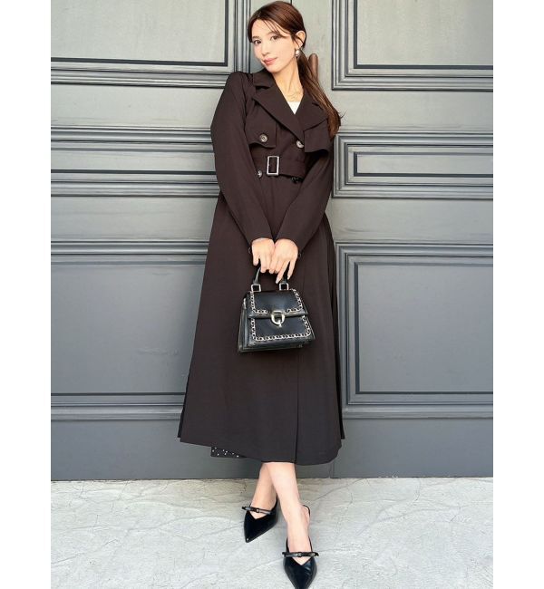 RESEXXY「サイドプリーツトレンチコート」|トレンチコート|