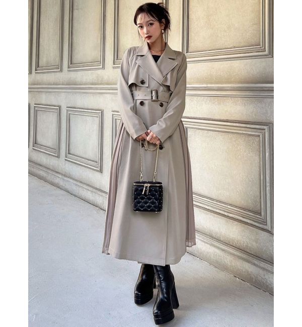 RESEXXY「サイドプリーツトレンチコート」|トレンチコート|