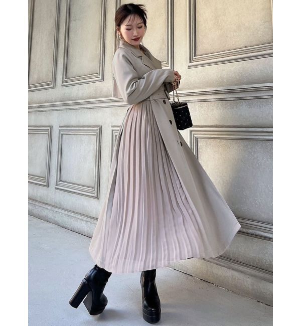 RESEXXY「サイドプリーツトレンチコート」|トレンチコート|