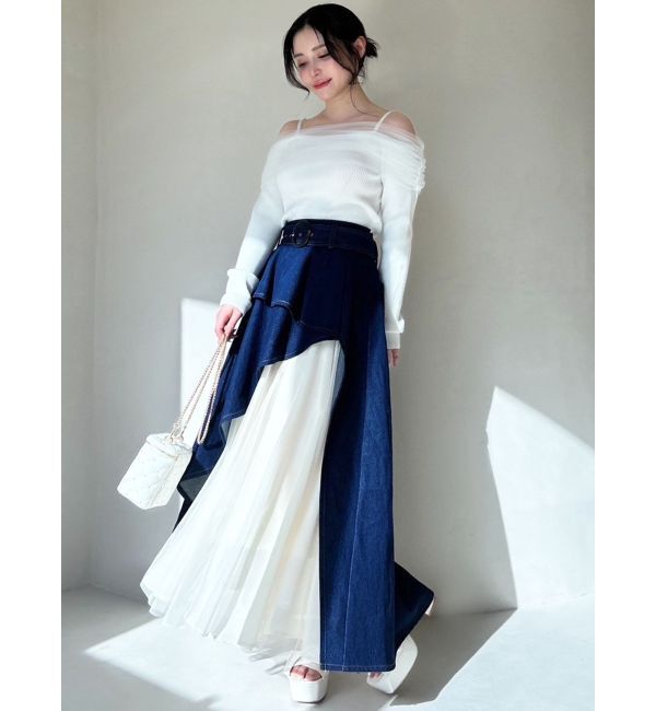 RESEXXY「バックリボンオフショルニットトップス」|ニット・セーター|