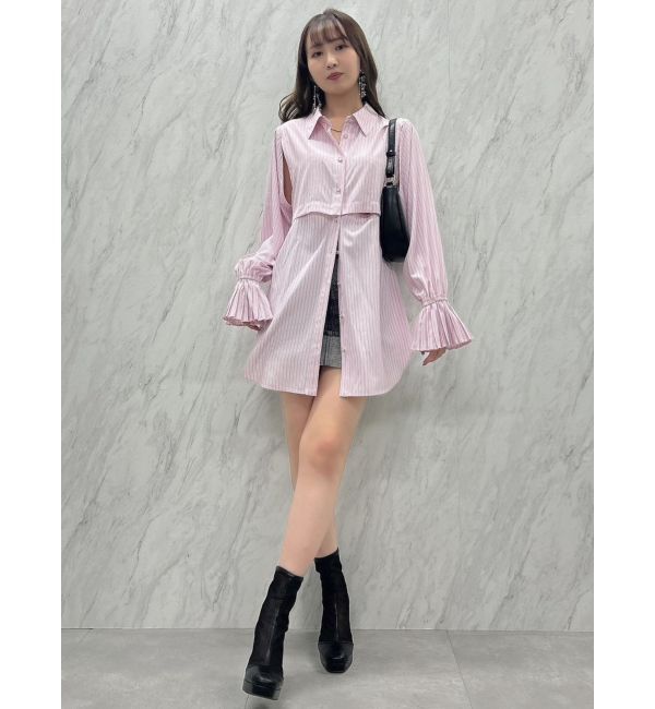 dazzlin「2WAYショートミニシャツワンピース」|ワンピース|