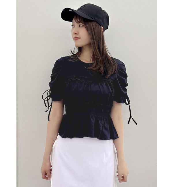 dazzlin「フリルギャザーデザインTシャツ」|Tシャツ・カットソー|