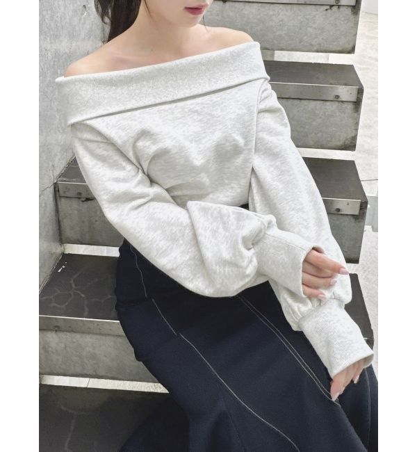 dazzlin「デコルテオープンスウェットトップス」|スウェット・ジャージ|グレー