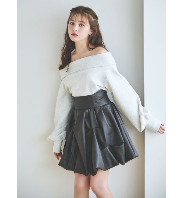 dazzlin「デコルテオープンスウェットトップス」|スウェット・ジャージ|