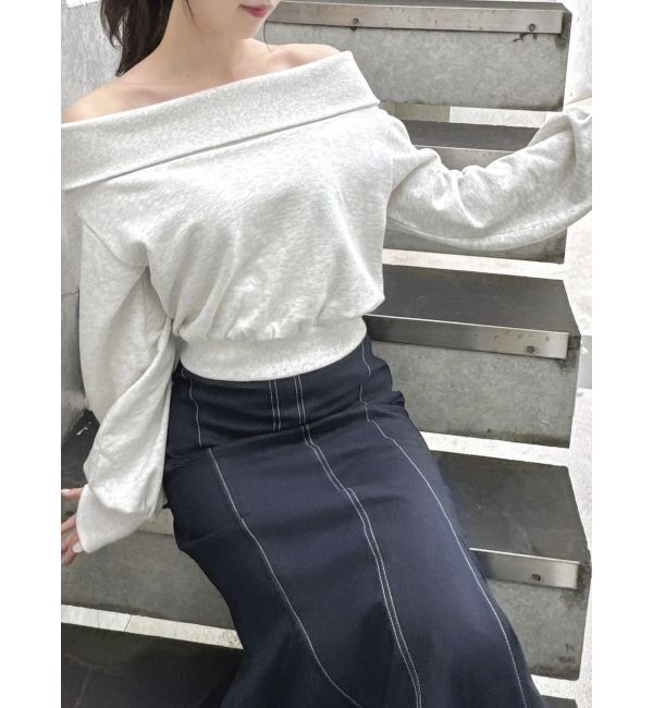 dazzlin「デコルテオープンスウェットトップス」|スウェット・ジャージ|