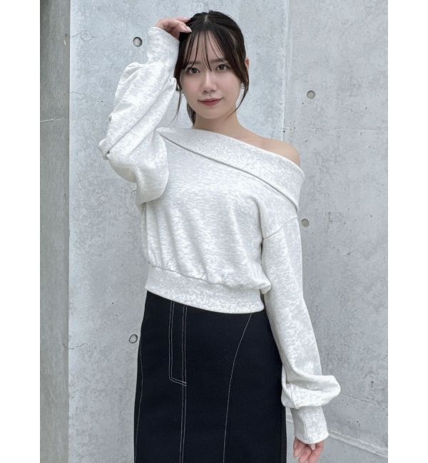 dazzlin「デコルテオープンスウェットトップス」|スウェット・ジャージ|