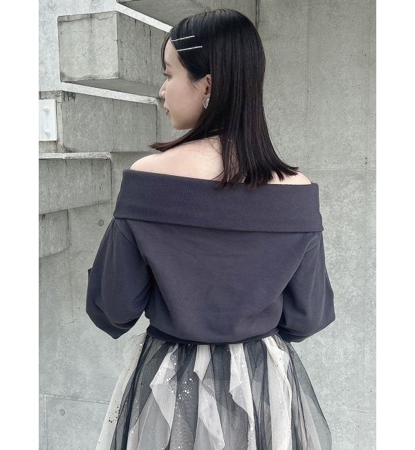 dazzlin「デコルテオープンスウェットトップス」|スウェット・ジャージ|